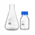 Bello Borosilicate Glass 100ml Measuring Conical Flask & 50ml Reagent Bottle with Leak Proof Blue Screw Cap