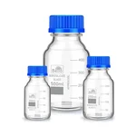 Bello Borosilicate Glass 3.3 Measuring Reagent Bottle of 100ml, 250ml & 500ml with Blue Screw Cap lab for Laboratory