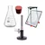 Bello Borosilicate Glass Conical Flask 250ml, Tripod Stand with Wire Gauge, Bunsen Burner, Stop Cock Brass Pipe and Cork