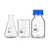 Bello Borosilicate Glass Measuring Conical Flask 25ml, Beaker 25ml & 50ml Reagent Bottle with Blue Screw Cap