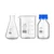 Bello Borosilicate Glass Measuring Conical Flask 25ml, Beaker 50ml & 25ml Reagent Bottle with Blue Screw Cap