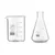 Bello Combo of Borosilicate 3.3 Glass 50 ml Beaker and 25 ml Conical Flask with Graduation Marks, Set of 2
