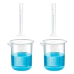 Bello Measuring Cylinders 2pcs x 100ml & Beakers  2pcs x 25ml with Blue Printed Graduation Marks, Polypropylene Material