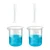Bello Measuring Cylinders 2pcs x 100ml & Beakers 2pcs x 500ml with Blue Printed Graduation Marks, Polypropylene Material
