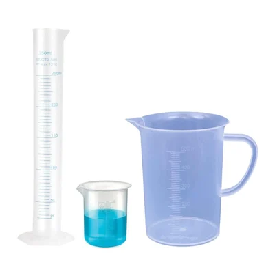 Bello Polypropylene Measuring 250ml Cylinder, Beaker 50ml & Jug 500ml Set for Laboratory