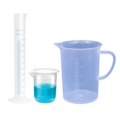 Bello Polypropylene Measuring Cylinder 100ml, Beaker 100ml & Jug 500ml Set for Laboratory