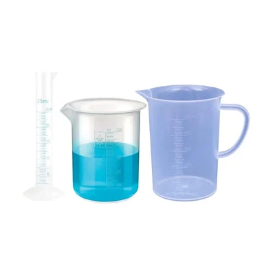 Bello Polypropylene Measuring Cylinder 25ml, Beaker 500ml & Jug 500ml Set for Laboratory