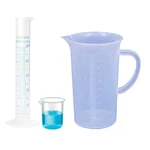 Bello Polypropylene Measuring Cylinder 50ml, Beaker 25ml & Jug 1000 ml Set for School Laboratory