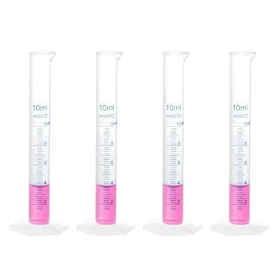 Bello Polypropylene Transparent Measuring Cylinder 10ml x 4pcs for Laboratory