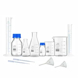 Bello Professional Kit 12pcs (Beaker, Reagent Bottle, Conical Flask, Cylinder, Dropper 3ml with Plastic Funnel)