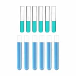 Bello Set of 12 pcs Borosilicate Glass Test Tube 12mmX75mm (6pcs) & 15mmX125mm (6pcs) for School, Laboratory