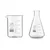 Bello Set of 2, 100 ml Beaker and 250 ml Conical Flask with Graduation Marks, Borosilicate 3.3 Glass