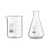 Bello Set of 2, 100 ml Beaker and 50 ml Conical Flask with Graduation Marks, Borosilicate 3.3 Glass