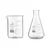 Bello Set of 2 Borosilicate 3.3 Glass 25ml Beaker and 250ml Conical Flask with Graduation Marks