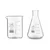 Bello Set of 2 Borosilicate 3.3 Glass 25ml Beaker and 500ml Conical Flask with Graduation Marks