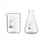 Bello Set of 2 Borosilicate 3.3 Glass 25ml Beaker and 50ml Conical Flask with Graduation Marks