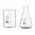 Bello Set of 2 Borosilicate 3.3 Glass Beaker and Conical Flask of 50 ml with Graduation Marks