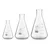 Bello Set of 3, Borosilicate 3.3 Glass Conical Flask 25ml, 50ml, 250ml with Graduation Marks for Laboratory