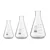 Bello Set of 3, Borosilicate 3.3 Glass Conical Flask 25ml, 50ml, 500ml with Graduation Marks for Laboratory