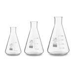 Bello Set of 3, Borosilicate 3.3 Glass Conical Flask 50ml, 100ml, 250ml with Graduation Marks for Laboratory