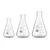 Bello Set of 3, Borosilicate 3.3 Glass Conical Flask 50ml, 100ml, 250ml with Graduation Marks for Laboratory