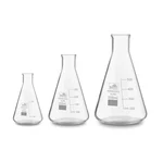 Bello Set of 3, Borosilicate 3.3 Glass Conical Flask 50ml, 250ml, 500ml with Graduation Marks for Laboratory