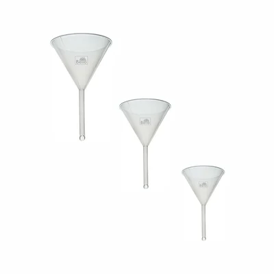 Bello Set of 3 Polypropylene Analytical Wide-Mouth Funnels 50mm, 75mm & 100mm for Liquid, Edible Oil, Lab Bottle