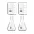 Bello Set of 4 Borosilicate 3.3 Glass Beaker and Conical Flask of 25 ml with Graduation Marks