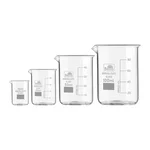 Bello Set of 4pcs Borosilicate 3.3 Glass Beakers with Graduation Marks, 10ml, 25ml, 50ml, 100ml Capacity for Laboratory