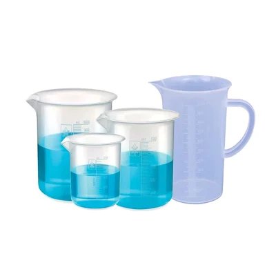 Bello Set of Beakers with Graduation Marks and Measuring Jug, Beaker 250ml, 500ml, 1000ml & 1000ml Jug Capacity