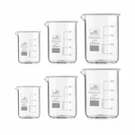 Borosilicate 3.3 Glass Beakers with Graduation Marks - 50ml x 2pcs, 100ml x 2pcs & 250ml x 2pcs