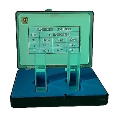 Lab Junction 2pcs Glass Cuvettes (10 mm Path Length,Volume 3.5 ml) for Visible & UV/VIS Spectrophotometer