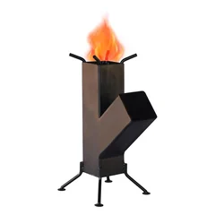 Portable Survival Rocket Stove with Storage Bag for Camping & Indoor Use