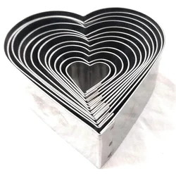 Set of 12 pcs Heart Shaped Stainless Steel Cookies Cutter