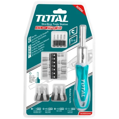 Total 24 Pcs Ratchet Screwdriver Set (TACSD30246)