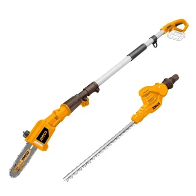 INGCO CPTS201681 20V Cordless Pole Saw with Pole Hedge Trimmer - 460mm Blade