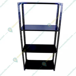 
Menage 60x36x12 Inch 4 Shelves  24 Gauge Metal Black Slotted Angle Rack
