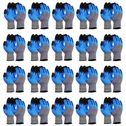 Minsales 20 Pair Safety Gloves - Nylon Nitrile Half Coated, Heat Resistant, Cut Resistant for Industrial Use