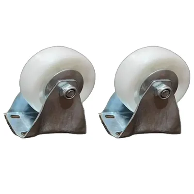 Suwas Trolley 2 Pcs 4” x 2” Nylon Fixed Castor Wheel - 125Kg. Loading Capacity, 6 Month Warranty (4x2-125-FX-Nylon)