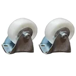 Suwas Trolley 2 Pcs 4” x 2” Nylon Fixed Castor Wheel - 125Kg. Loading Capacity, 6 Month Warranty (4x2-125-FX-Nylon)