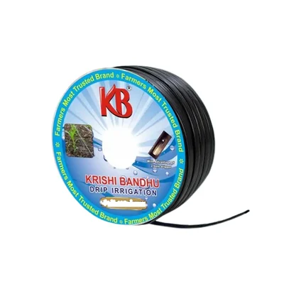 Krishi Bandhu 3000 feet Flat Inline Drip Pipe 20mm, 30cm Hole Spacing with 0.2mm Wall Thickness and 4LPH, 15M