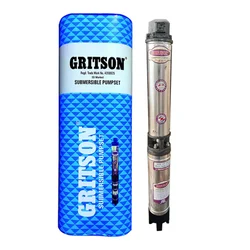 Gritson 0.75 Hp 12 Stage Single Phase (4 inch) V4 Water Cooled Submersible Pump - 1 Year Warranty