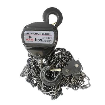 Boltz 1 Ton 3 Meter lift, HSZ-C Chain Pulley Block With 3 meter Chain, Single fall, 6mm Load chain with 6 Months Warranty