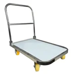 EverBest® 1000 Kg Capacity SS304 Stainless Steel Foldable Platform Trolley with 360 Degree Swivel Wheels