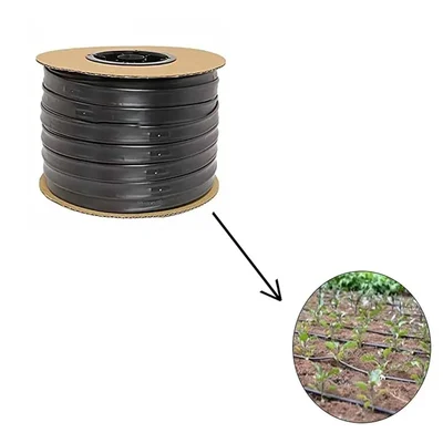 Heavy Duty 16 mm, 1000 meter Flat Inline Drip Pipe with 50 cm Hole Spacing and 0.2 mm Wall Thickness | 4 LPH Discharge