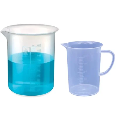 Bello Set of 2, Polypropylene Beaker with Graduation Marks of 1000ml & 500ml Capacity for Laboratory