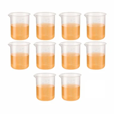 Labxprt 1000ml Beaker Pack of 10 Transparent Measuring Cup for Lab