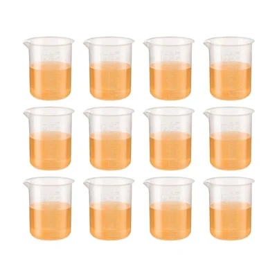 Labxprt 1000ml Beaker Pack of 12 Transparent Measuring Cup for Lab & Kitchen