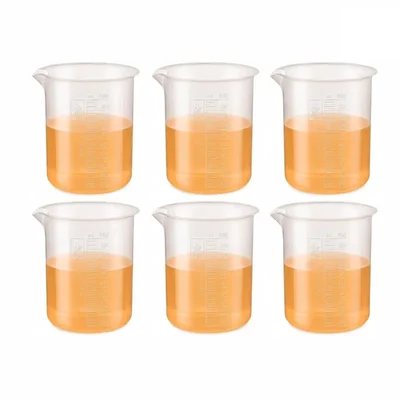 Labxprt 1000ml Polypropylene Beaker Pack of 6 Transparent Measuring Cup for Lab & Kitchen