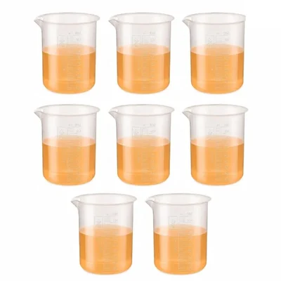 Labxprt 1000ml Beaker Pack of 8 Transparent Measuring Cup for Lab & Kitchen